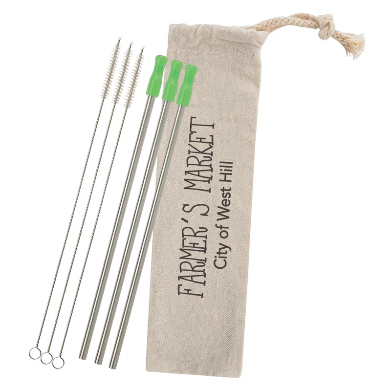 3-Pack Stainless Straw Kit with Cotton Pouch — view 11