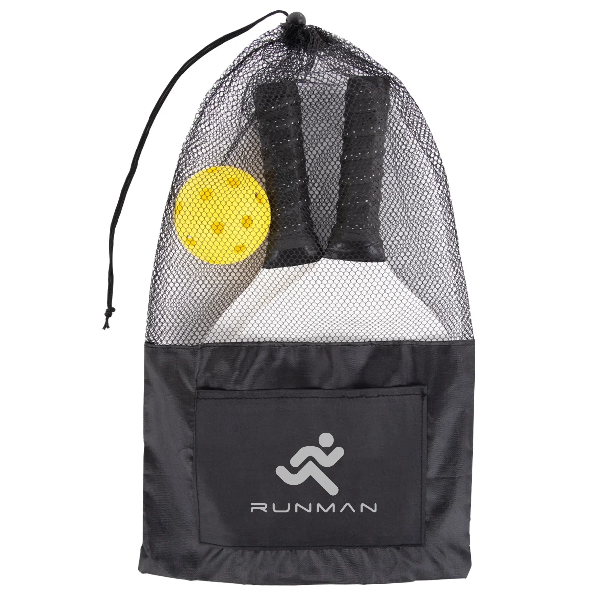 Three piece pickleball set with paddles and a ball