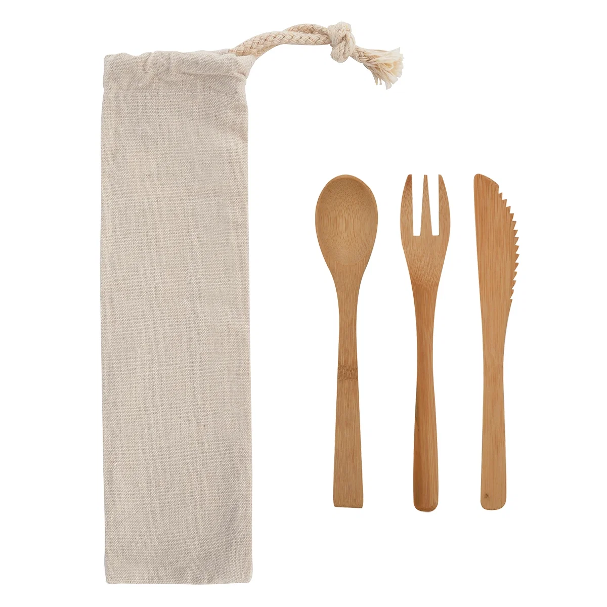 Fork, knife and spoon laid out beside the case