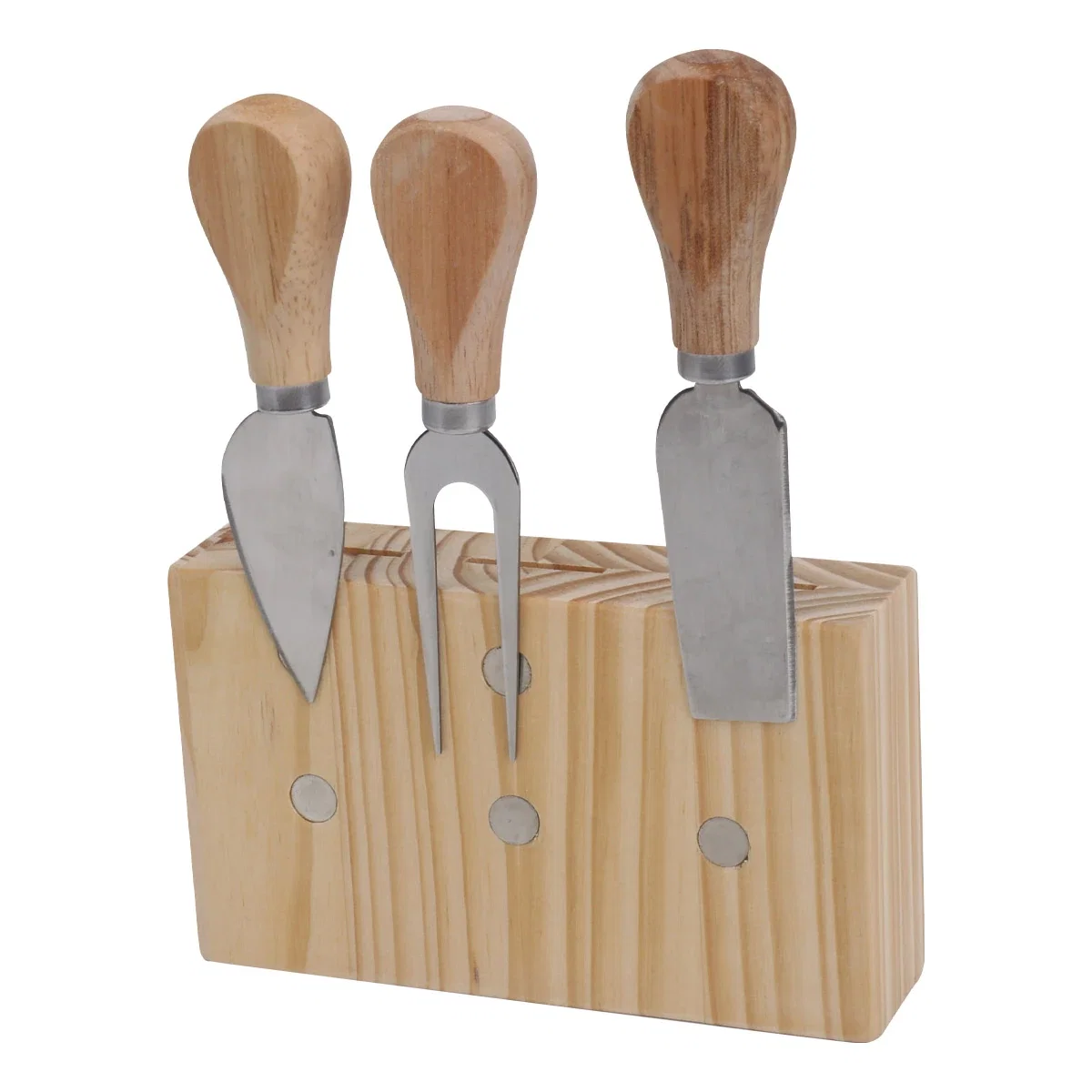 Compact serving set angled to show all three pieces