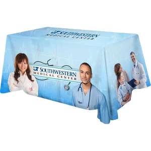 3-Sided Full-Color Polyester Table Cover, 6 ft