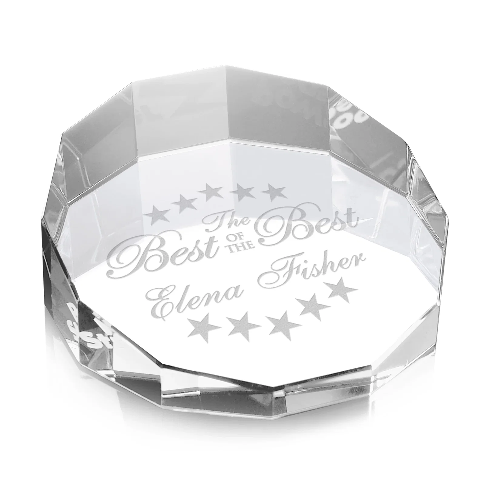 3" Sloped-Top Crystal Paperweight — view 2