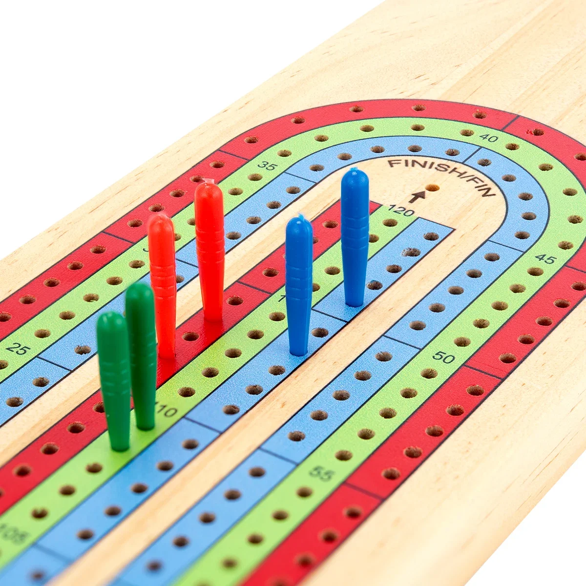 Wood grain surface of the portable card game accessory