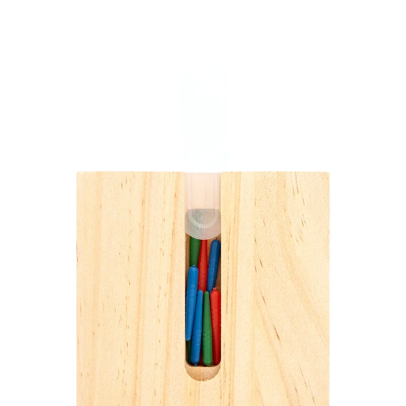 Peg storage compartment revealed underneath the base