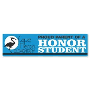 Rectangle Permanent Bumper Sticker, 3" x 11.5" Vinyl, Full-Color Imprint