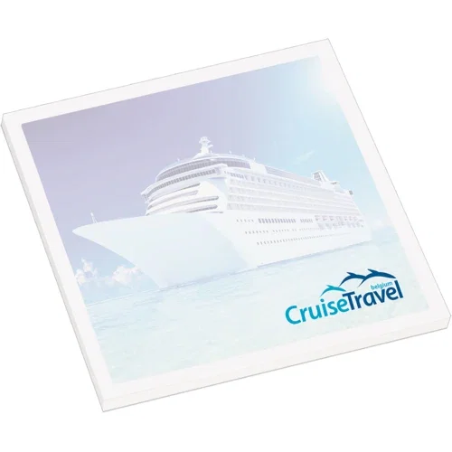 3x3 inch sticky note pad, 25 sheets, full color printed white paper