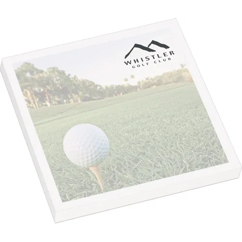 3" x 3" sticky note pad, 50 sheets of full-color custom-printed adhesive notes, made in USA