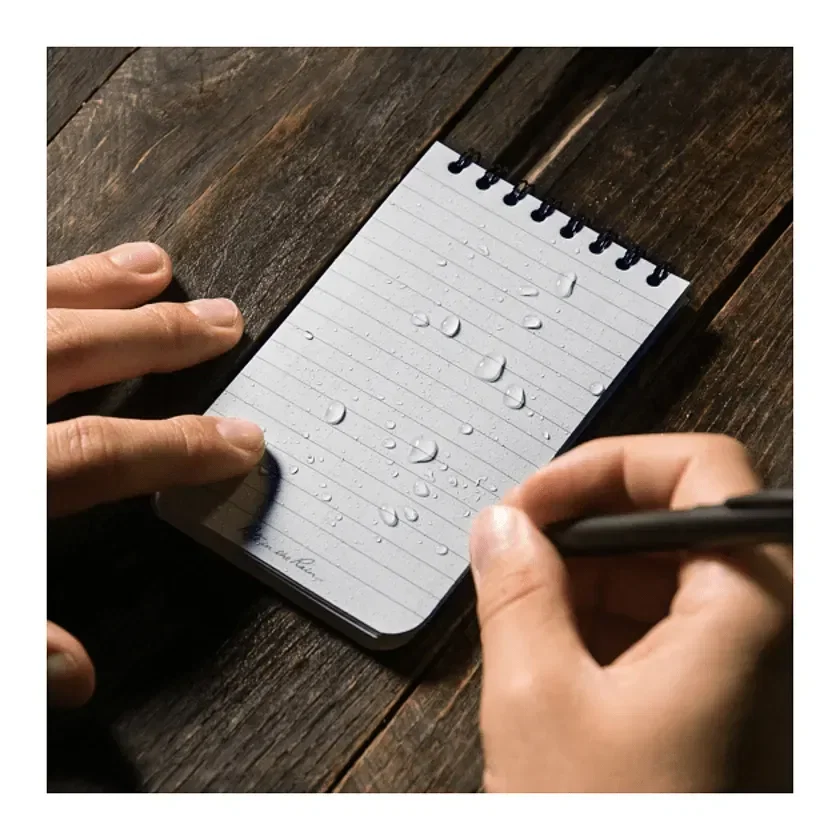 Custom Rite in the Rain Notebook - 3"X5" (50 Pages) in use