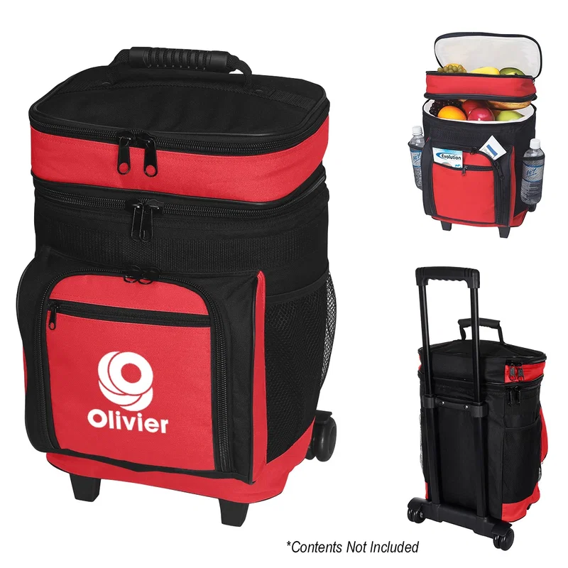 Logo 30 Can Rolling Cooler — view 2