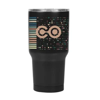 Thirty ounce stainless steel tumbler standing just over seven inches