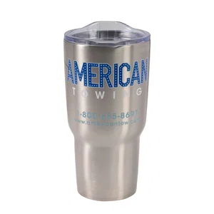 30 Oz Insulated Vacuum Tumbler, 8" x 4", Double-Wall Stainless Steel, Full-Color Imprint