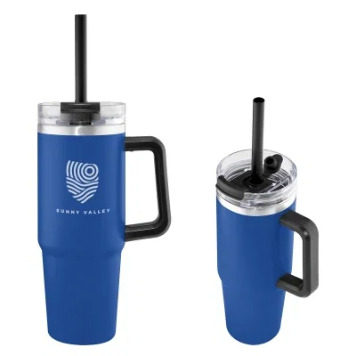 Thirty ounce stainless steel tumbler made with recycled metal