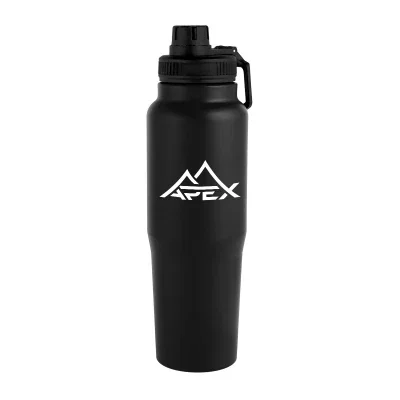 Thirty ounce recycled steel water bottle standing upright