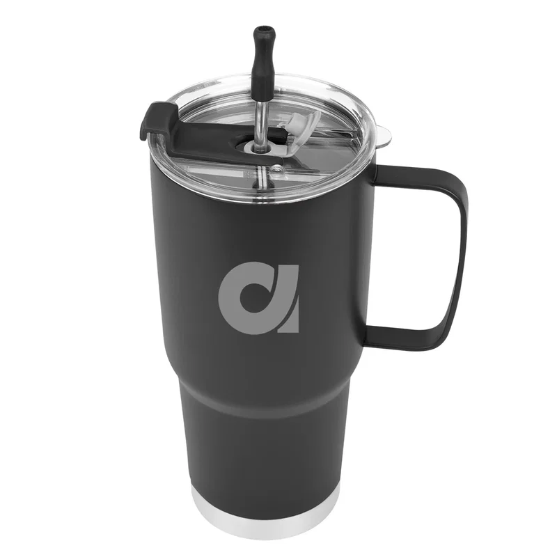 - 30 Oz. Lisbon Stainless Steel Tumbler With Straw — view 10