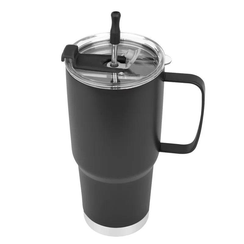 - 30 Oz. Lisbon Stainless Steel Tumbler With Straw — view 11