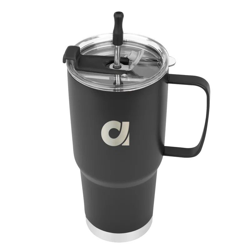 - 30 Oz. Lisbon Stainless Steel Tumbler With Straw — view 12