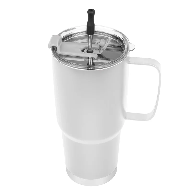 - 30 Oz. Lisbon Stainless Steel Tumbler With Straw — view 14