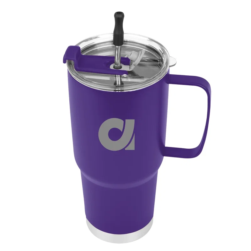 - 30 Oz. Lisbon Stainless Steel Tumbler With Straw — view 18