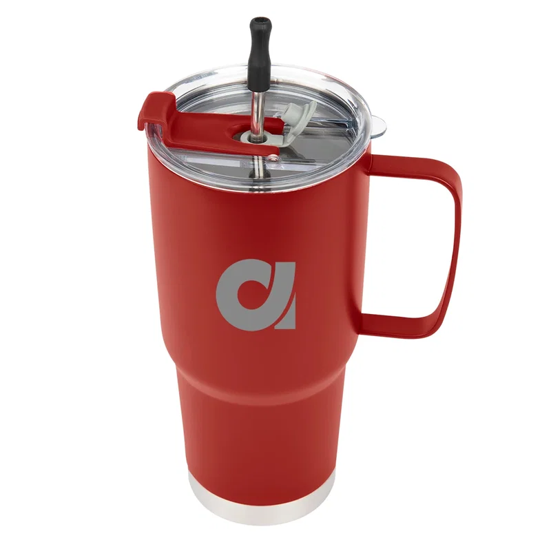 - 30 Oz. Lisbon Stainless Steel Tumbler With Straw — view 5