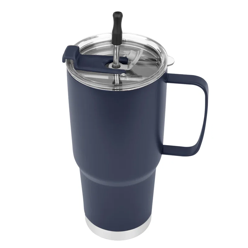 - 30 Oz. Lisbon Stainless Steel Tumbler With Straw — view 6