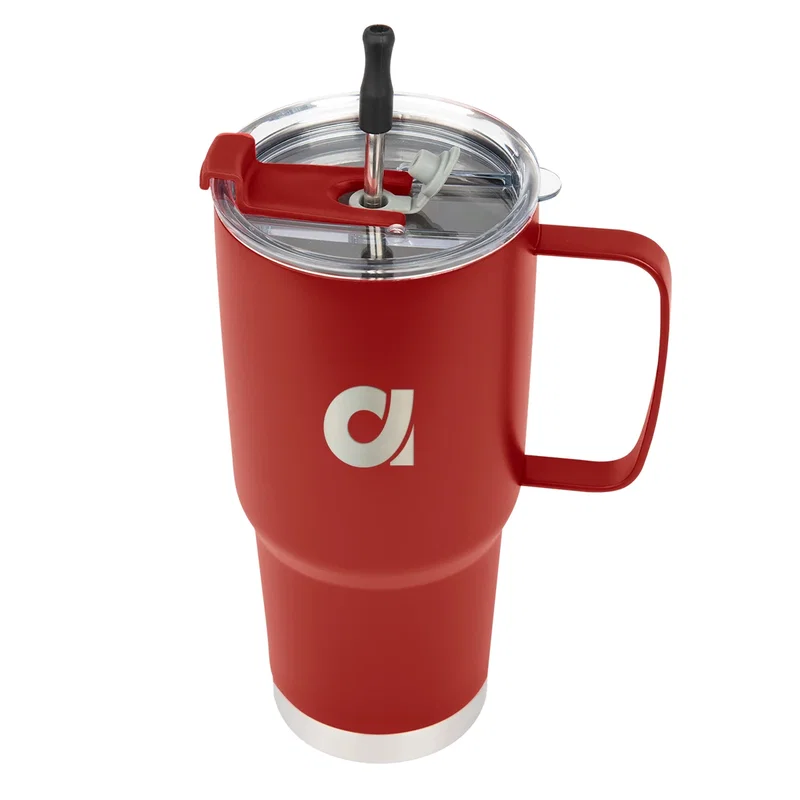 - 30 Oz. Lisbon Stainless Steel Tumbler With Straw — view 7