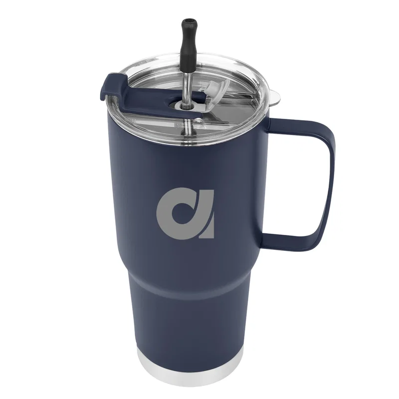 - 30 Oz. Lisbon Stainless Steel Tumbler With Straw — view 8