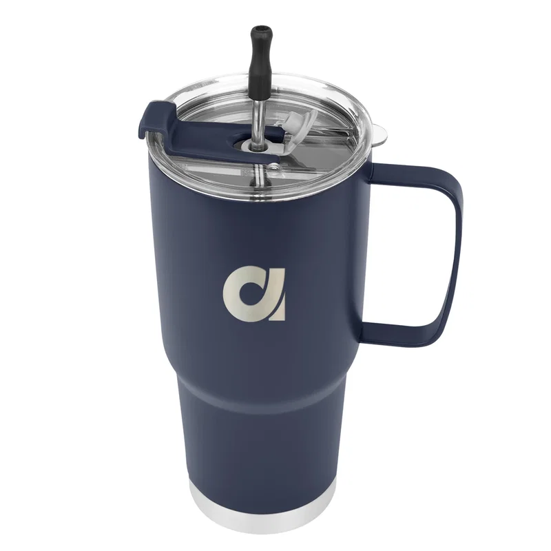 - 30 Oz. Lisbon Stainless Steel Tumbler With Straw — view 9