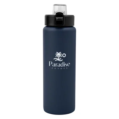 Stainless steel water bottle holding thirty ounces