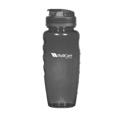 Translucent thirty-ounce bottle shown upright with its cap on