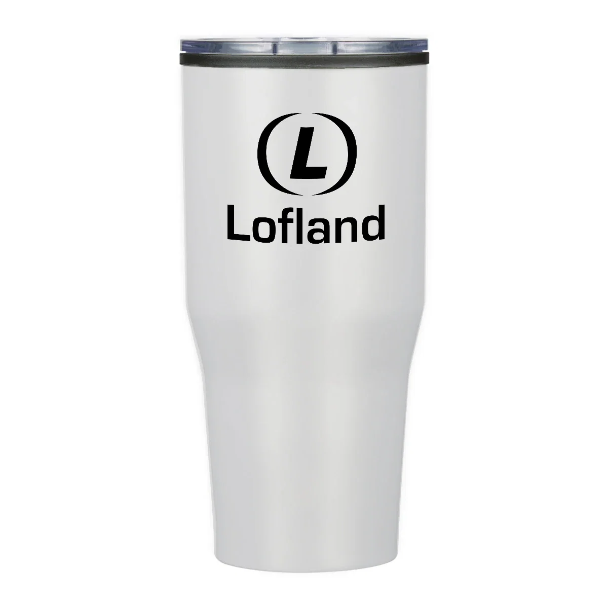 Tall narrow drink cup viewed from the side