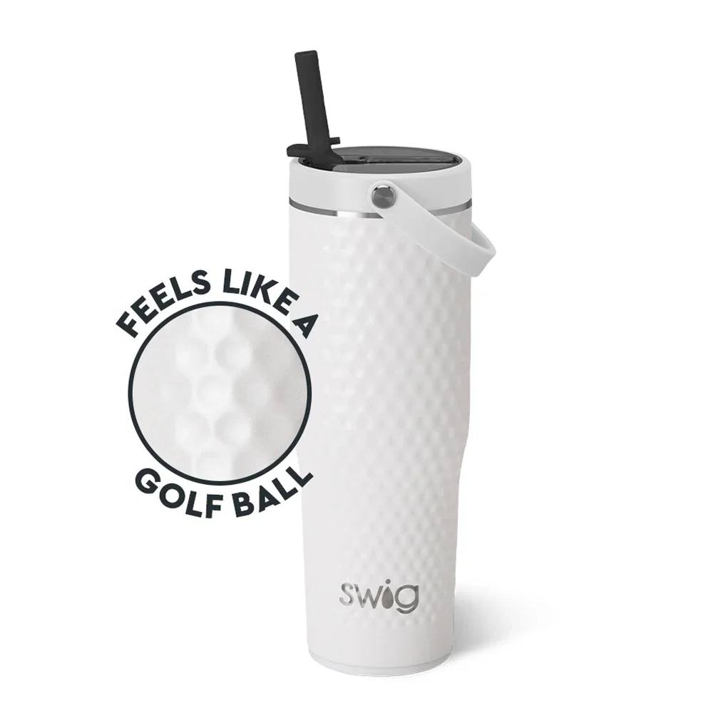 Nine-inch tall drinkware viewed from a three-quarter angle