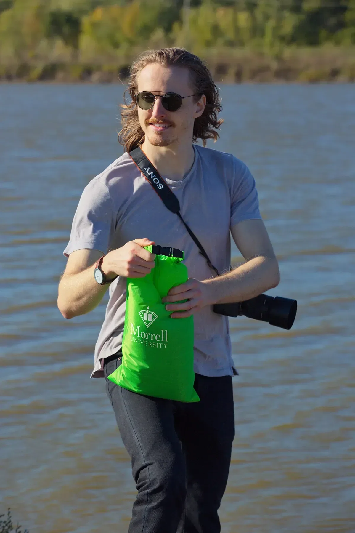 30D Nylon Water-Resistant Gear Bag held in hand