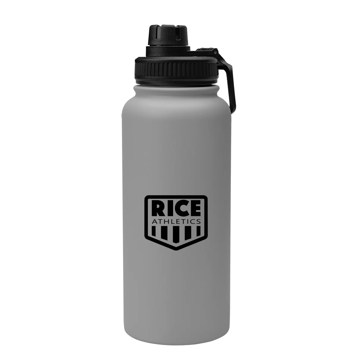 Gray container photographed at a slight angle