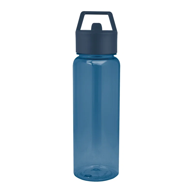 Pink bottle seen from a slight elevation