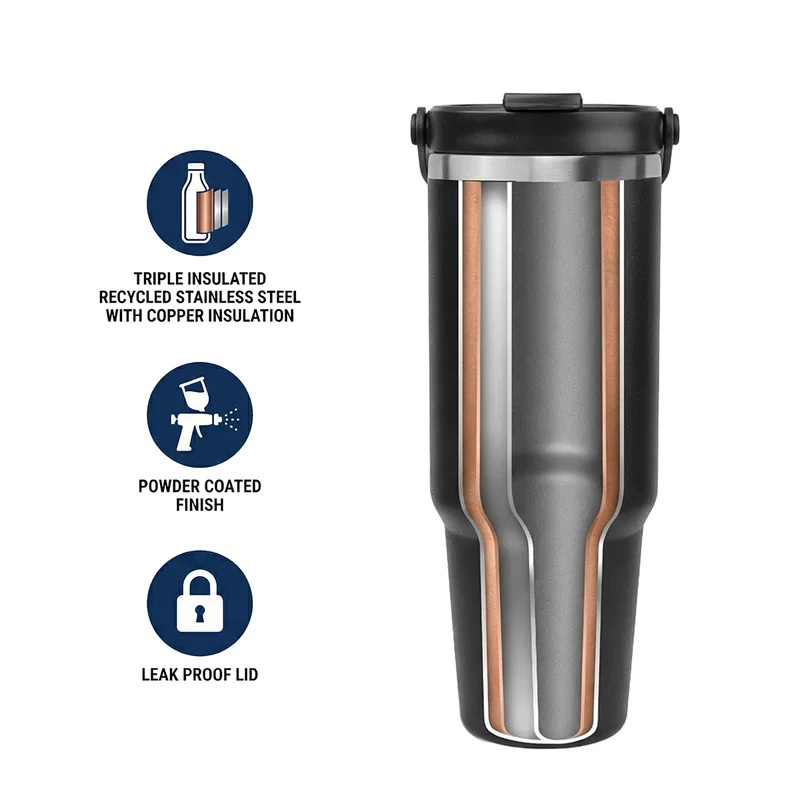 - 32 Oz. Cutter & Buck® Recycled Stainless Steel Tumbler — view 5