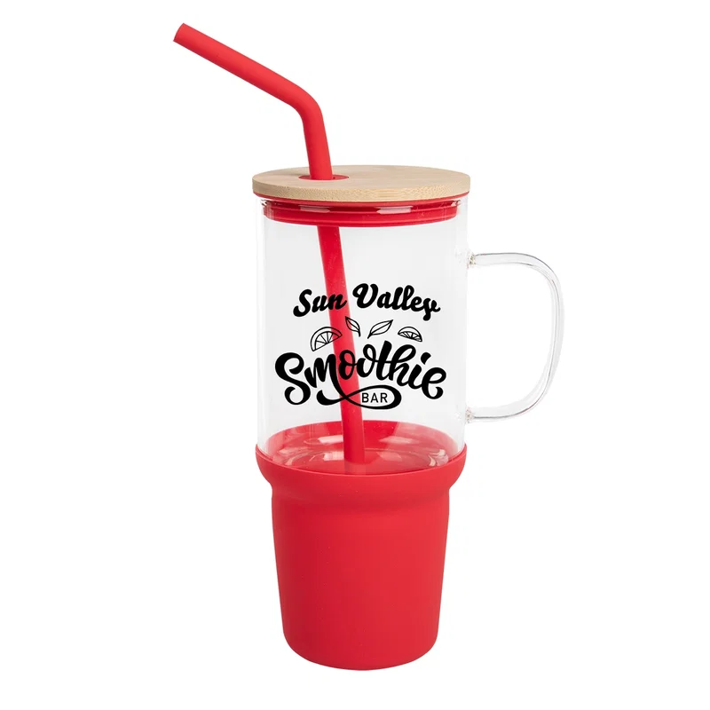 32 Oz. Evelyn Glass Tumbler With Handle — view 3