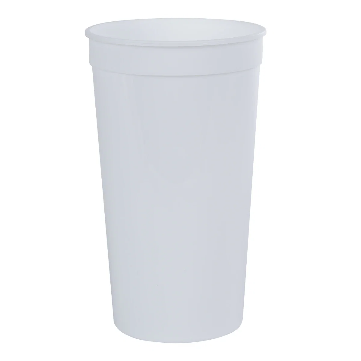Upright cup with the design facing the viewer