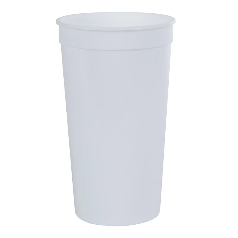 Upright cup with the design facing the viewer