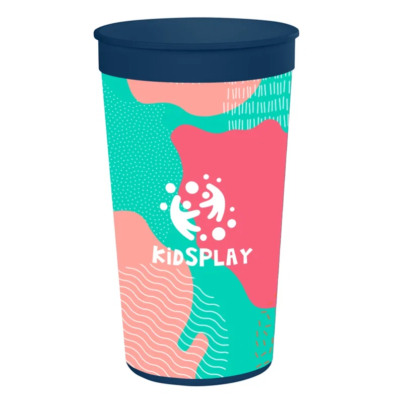 Reusable drink cup viewed at eye level