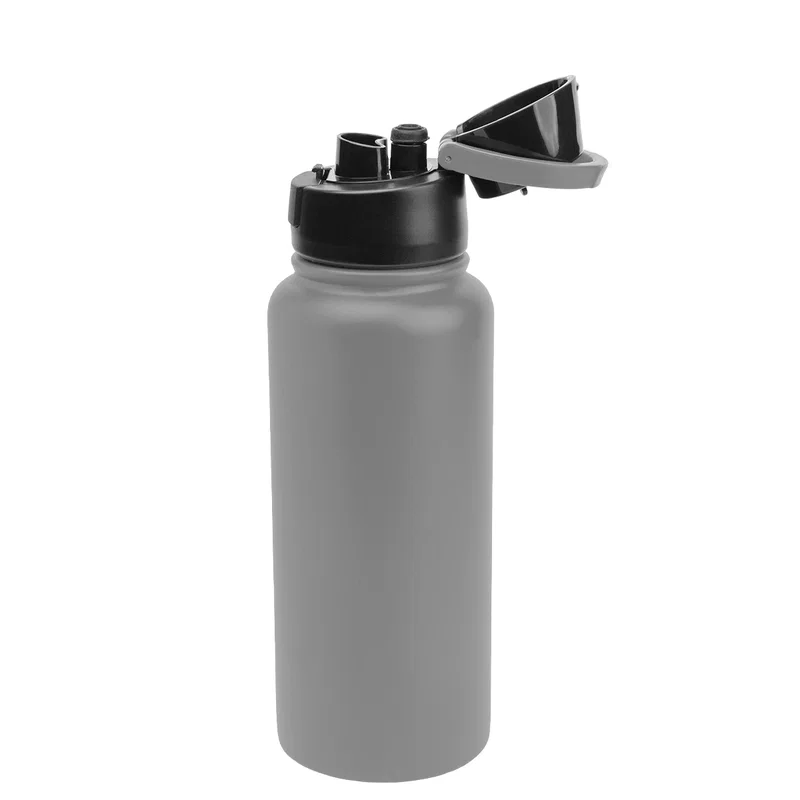 Drinking spout revealed with the top flipped back