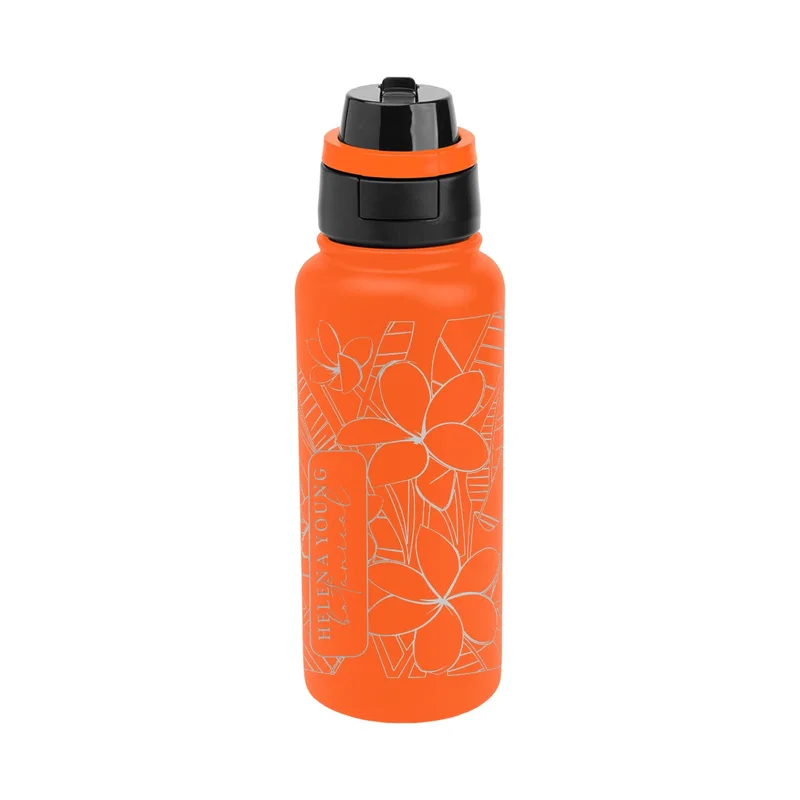 Laser engraving wraps the full body of the drink container