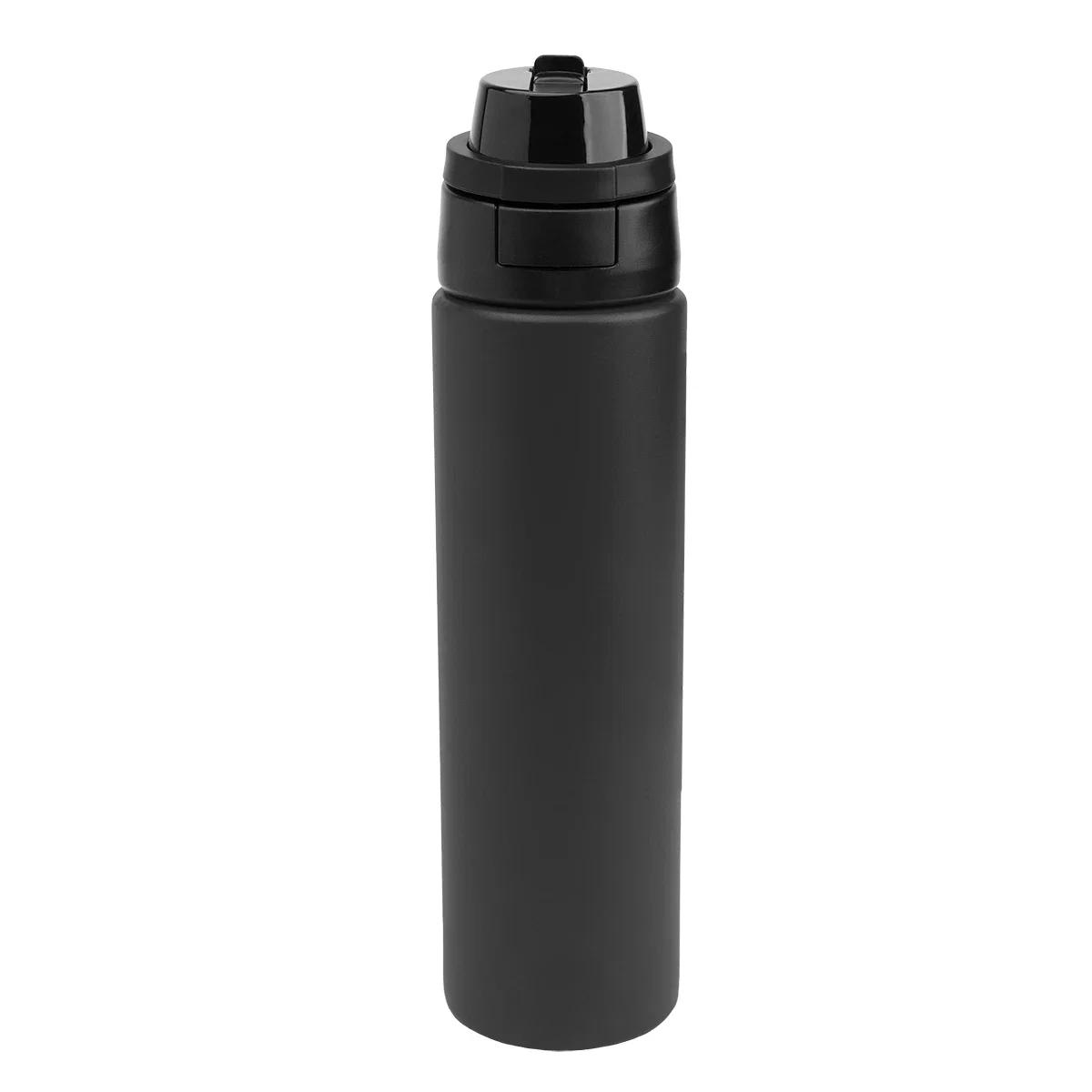 White option viewed beside its dark cap