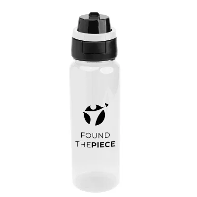 Recycled plastic bottle with interchangeable sip and chug lids