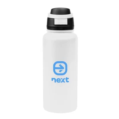 Overhead look at the water bottle with light falling evenly