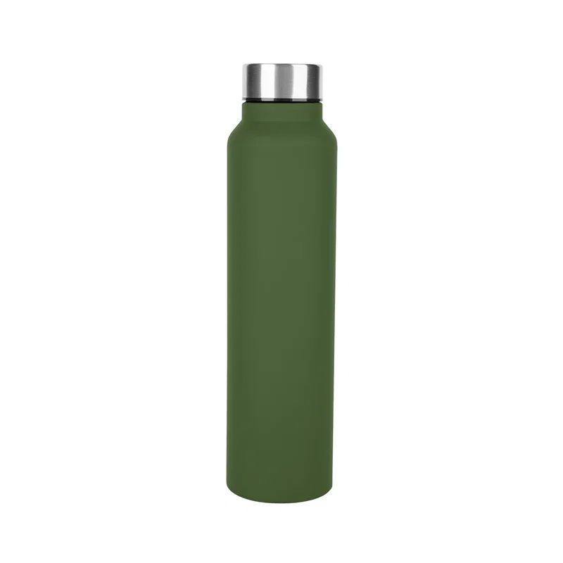 Navy bottle held in one hand at the gym