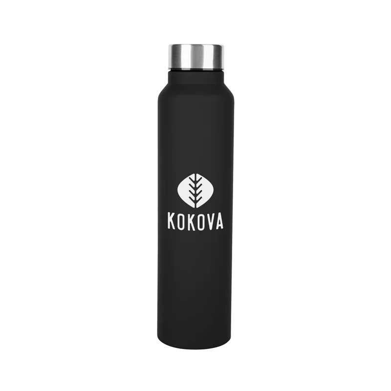 Rubberized texture across the body of the flask