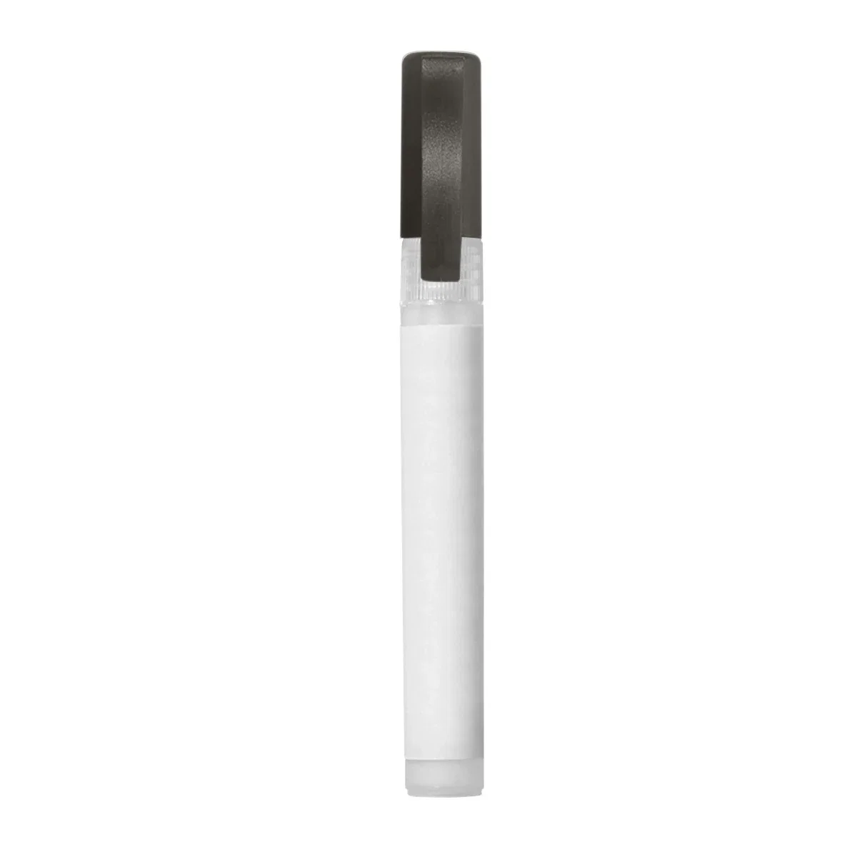 Tucked into a bag pocket, the small sanitizer travels easily