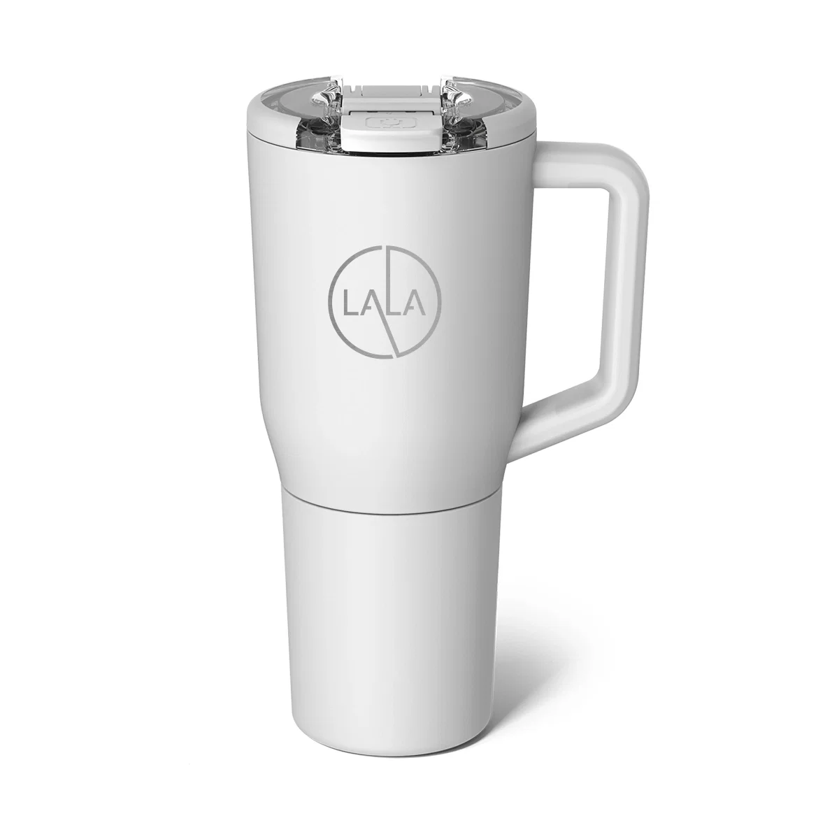 Lid seated on top of the drink container