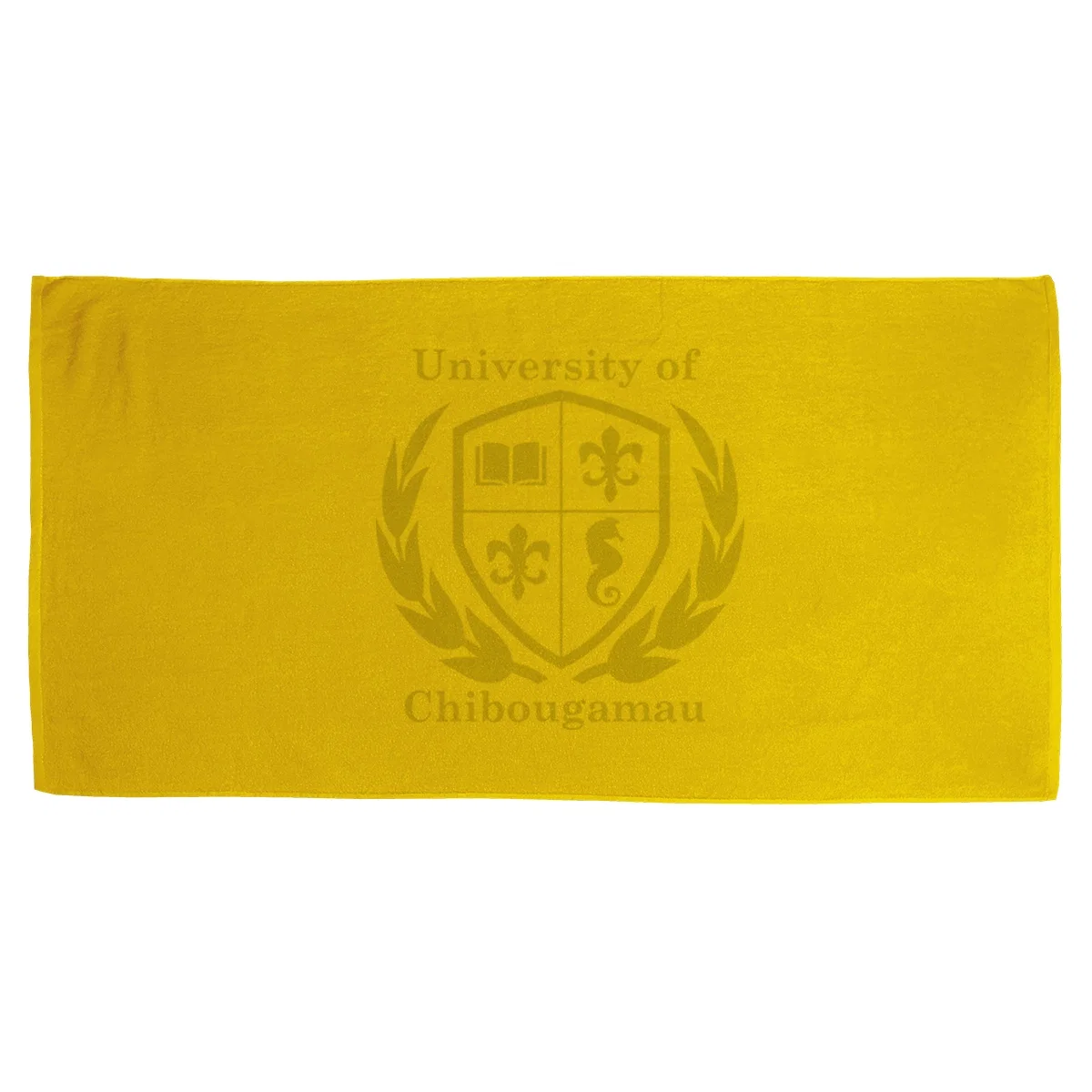Velour beach towel laid flat to show its full rectangular size