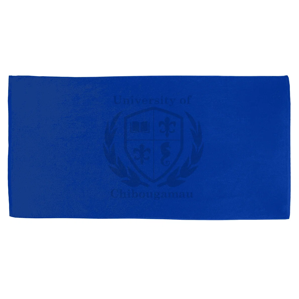 Full color print coverage across the front of the beach towel
